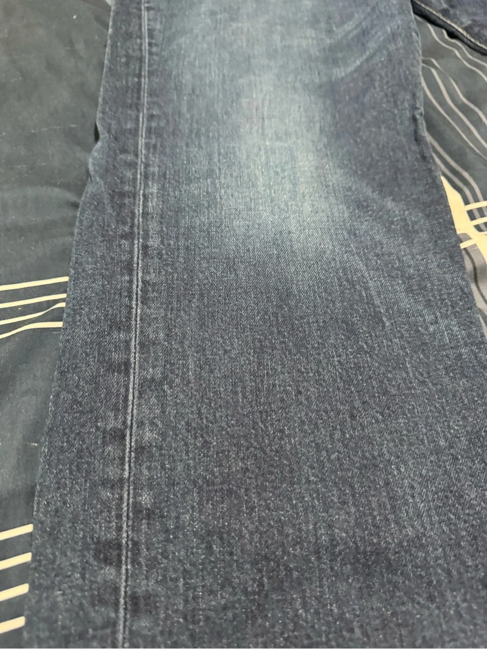 Lucky Brand Men’s Blue Denim Jeans with Brown Leather Patch